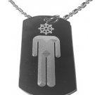 Military Dog Tag Metal Chain Necklace - Buddhism Buddha Person Religious Symbol