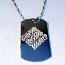 Military Dog Tag Metal Chain Necklace - Earth Air Fire Water Ambigram Da Vinci