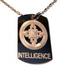International Symbol for Intelligence Logo - Dog Tag w/ Metal Chain Necklace