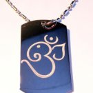 Military Dog Tag Metal Chain Necklace - Hindu Lord Ganesh Statue Idol Meditation