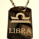 Celtic Zodiac Astrology Sign Libra - Dog Tag w/ Metal Chain Necklace