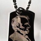 USA 12th President Abraham Lincoln Honest Abe  - Dog Tag w/ Metal Chain Necklace