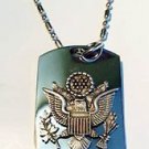 Presidential Army Usa Seal Pewter Emblem  - Dog Tag w/ Metal Chain Necklace