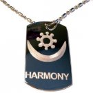 International Symbol for Harmony Logo - Dog Tag w/ Metal Chain Necklace