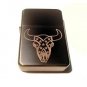 Vector Custom Engraved Butane Lighter - Rebel Skull Bull Confederate Flag Bars