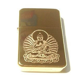 Vector Custom Engraved Butane Lighter - Buddhism Reilgion Symbol Buddha on Lotus