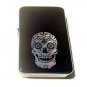 Vector Custom Engraved Butane Lighter - Sugar Skull Tattoo Logo Blue Sparkle ICE