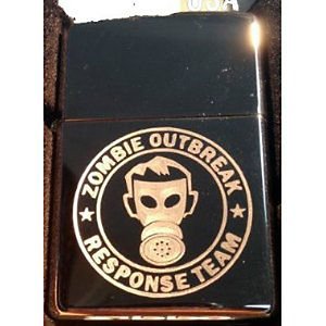 Vector Custom Engraved Butane Lighter - Human Gas Mask Zombie Response Team