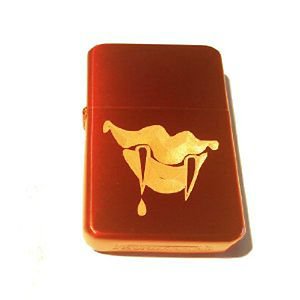 Vector Custom Engraved Butane Lighter - Vampire Lips with Bloody Fangs Logo