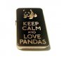 Vector Custom Engraved Butane Lighter - Keep Calm and Love Pandas Bear Logo