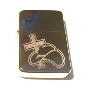 Vector Custom Engraved Butane Lighter - Cowboy Hat with Christian Jesus Cross