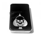 Vector Custom Engraved Butane Lighter - Skull Ace of Spades Playing Cards Gamble