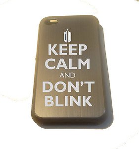 Keep Calm Don't Blink Tardis Police Box FITS iPhone 4 / 4s Aluminum Silver Case