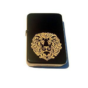Vector Custom Engraved Butane Lighter - Celtic Tribal Irish Lion Crest Face
