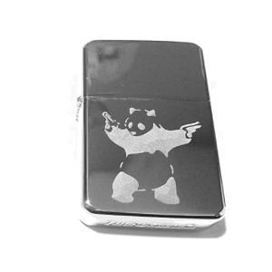 Vector Custom Engraved Butane Lighter - Random Weirdness Panda Bear Holding Gun