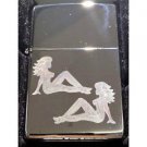 Vector Custom Engraved Butane Lighter - Sexy Double Mud Flap Trucker Babe Logo
