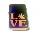 Vector Custom Engraved Butane Lighter - Love Marijuana Pot Weed Ganja Leaf Logo