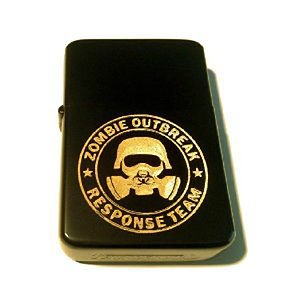 Vector Custom Engraved Butane Lighter - Gas Mask Biohazard Zombie Outbreak Team