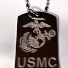US Armed Forces Marines Eagle & Anchor USMC - Dog Tag w/ Metal Chain Necklace