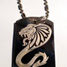 King Cobra Venom Tribal Snake Serpent Tattoo - Dog Tag w/ Metal Chain Necklace