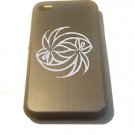 Weed Pot Ganja Laef Swirl Engraved Logo FITS iPhone 4 / 4s Aluminum Silver Case