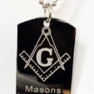 Masonic Masons Logo Live Better Text & Logo - Dog Tag w/ Metal Chain Necklace