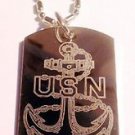 United States of America Navy Anchor USN Logo - Dog Tag w/ Metal Chain Necklace