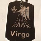 Zodiac Signs Sign Virgo Maiden Logo - Dog Tag w/ Metal Chain Necklace