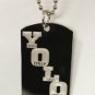 Yolo You Only Live Once Take Care OVO Rap Logo - Dog Tag w/ Metal Chain Necklace