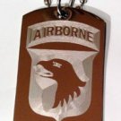 US Army 101st Airborne Screaming Eagle Unit  - Dog Tag w/ Metal Chain Necklace