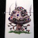 Zippo Custom Lighter - Smoking Mushroom Shroom Psychedllic Eyes Faces White
