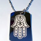 Hand of Mary Mother Jesus Christ Religion - Dog Tag w/ Metal Chain Necklace