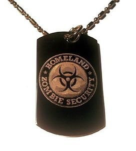 Zombie Outbreak Response Homeland Security - Dog Tag w/ Metal Chain Necklace