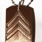 USA Army Military Officer Rank Sargeant Logo - Dog Tag w/ Metal Chain Necklace