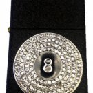 Vector Custom Crystal Emblem Butane Lighter - 8-Ball Pool Ball Black Crackle