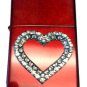 Vector Custom Crystal Emblem Butane Lighter - Heart Vintage Red
