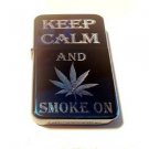 Vector Custom Engraved Butane Lighter - Keep Calm and Smoke on Marijuana Weed