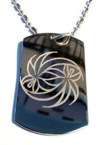 Weed Swirl Marijuana Pot Leaf Ganja Logo - Dog Tag w/ Metal Chain Necklace