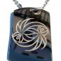 Weed Swirl Marijuana Pot Leaf Ganja Logo - Dog Tag w/ Metal Chain Necklace