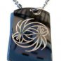 Weed Swirl Marijuana Pot Leaf Ganja Logo - Dog Tag w/ Metal Chain Necklace