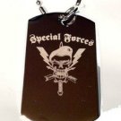 Military Armed Force Special Forces Skull Arrow- Dog Tag w/ Metal Chain Necklace