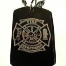 Fire Department Figherfighter Seal - Dog Tag w/ Metal Chain Necklace