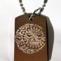 SUN Moon Star Celestial Celtic Tribal Tattoo - Dog Tag w/ Metal Chain Necklace
