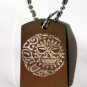 SUN Moon Star Celestial Celtic Tribal Tattoo - Dog Tag w/ Metal Chain Necklace