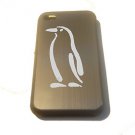 Penguin Bird Standing Engraved Logo - FITS iPhone 4 / 4s Aluminum Silver Case