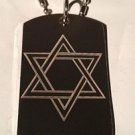 Star of David Jew Jewish Judaism Religion Logo - Dog Tag w/ Metal Chain Necklace