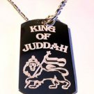 Rasta King of Juddah Lion Crest  Logo  - Dog Tag w/ Metal Chain Necklace