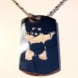 Random Weirdness Panda Bear Holding Gun Logo  - Dog Tag w/ Metal Chain Necklace
