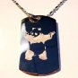 Random Weirdness Panda Bear Holding Gun Logo  - Dog Tag w/ Metal Chain Necklace