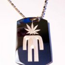 Marijuana Mary Weed Leaf Ganja POT Head Logo  - Dog Tag w/ Metal Chain Necklace